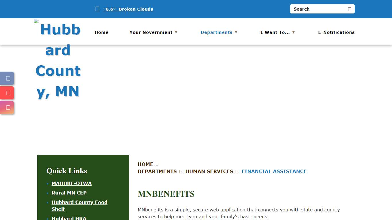 Financial Assistance - Hubbard County, MN